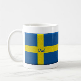 Schwedischer Flaggen-Vater oder individueller Name Kaffeetasse