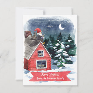 Schwedischer Gnom Weihnachten Aquarell Tomten Urla