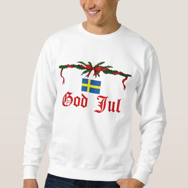 Schwedischer Gott Jul (frohe Weihnachten) Sweatshirt (Vorderseite)