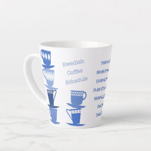 Schwedischer Kaffeeplan - Latte Tasse - Blau