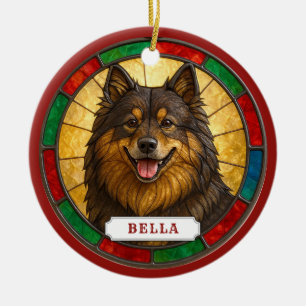 Schwedischer Lapphund Hund Keramik-Kreis-Ornament Keramik Ornament