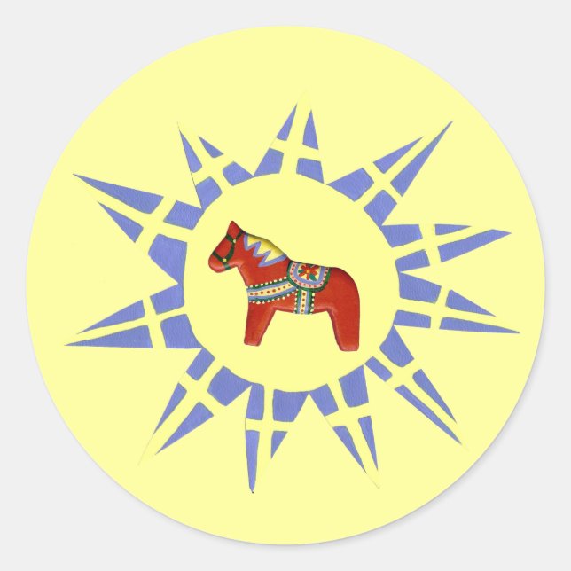 Schwedischer Pferdeaufkleber Runder Aufkleber (Vorderseite)