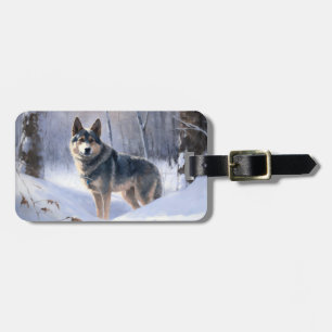 Schwedischer Vallhund Lass es schneien Weihnachten Gepäckanhänger