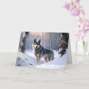 Schwedischer Vallhund Lass es schneien Weihnachten Karte