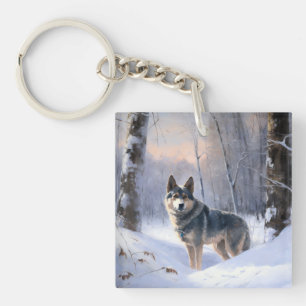 Schwedischer Vallhund Lass es schneien Weihnachten Schlüsselanhänger