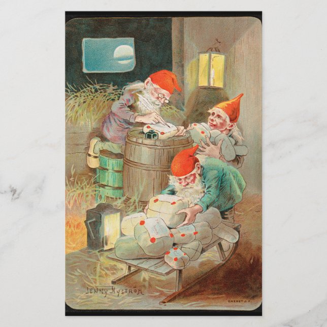 Schwedischer Weihnachtsmann (von Jenny Nyström) Briefpapier (Vorderseite)