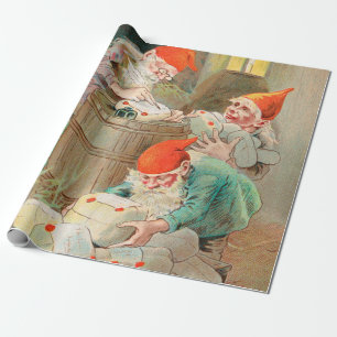 Schwedischer Weihnachtsmann (von Jenny Nyström) Geschenkpapier