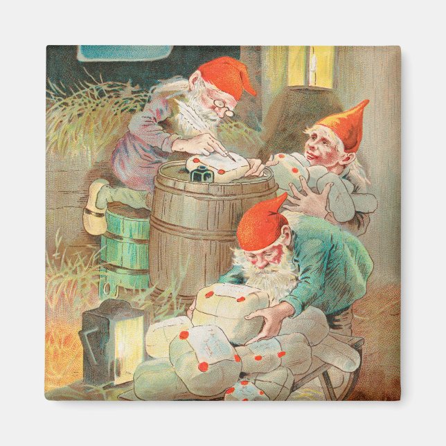 Schwedischer Weihnachtsmann (von Jenny Nyström) Magnet (Vorne)