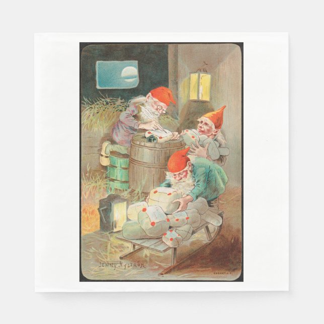 Schwedischer Weihnachtsmann (von Jenny Nyström) Serviette (Vorderseite)