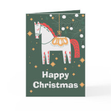 Schwedisches Dala HorChristmas, weiß