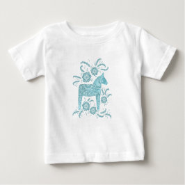 Schwedisches Dala Horse Aquamarin Green Baby T-shirt