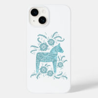 Schwedisches Dala Horse Aquamarin Green