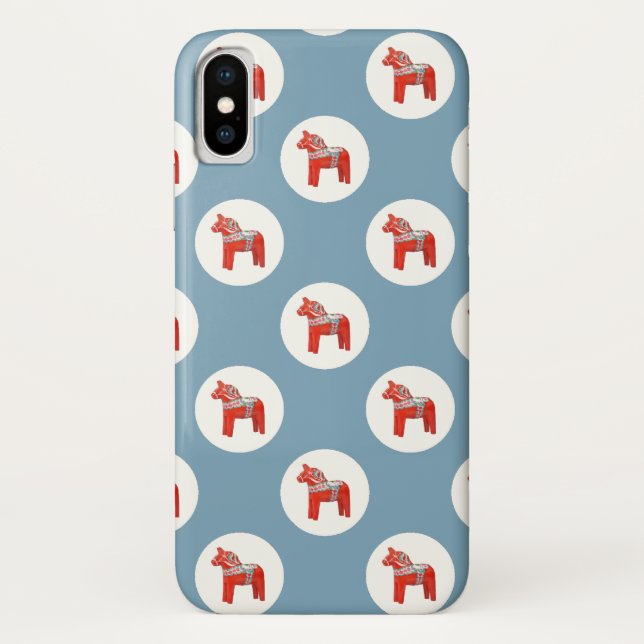 Schwedisches Dala Horse skandinavisches Design Case-Mate iPhone Hülle (Rückseite)
