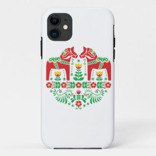 Schwedisches Dala-Pferd Pferd florales Volksmuster Case-Mate iPhone Hülle