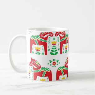 Schwedisches Dala Pferd: Volkskunst Kaffeetasse