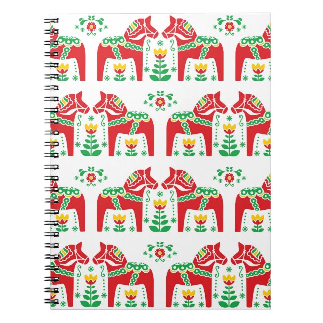 Schwedisches Dala Pferd: Volkskunst Notizblock (Vorderseite)