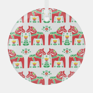 Schwedisches Dala Pferd: Volkskunst Ornament Aus Glas
