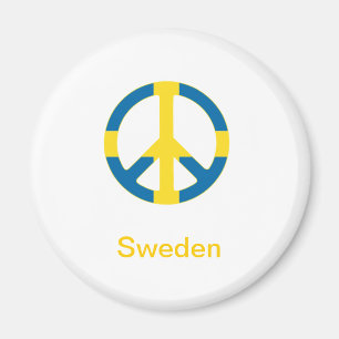 Schwedisches Flag-Friedenssymbol Magnet