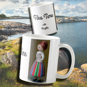 Schwedisches Folk Art Doll Fika Kaffeetasse