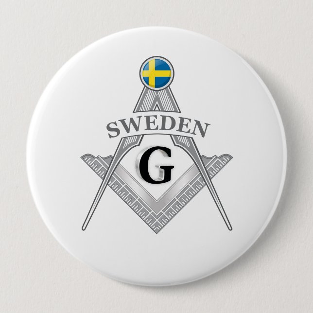 Schwedisches Freimaurerzeichen Button (Vorderseite)