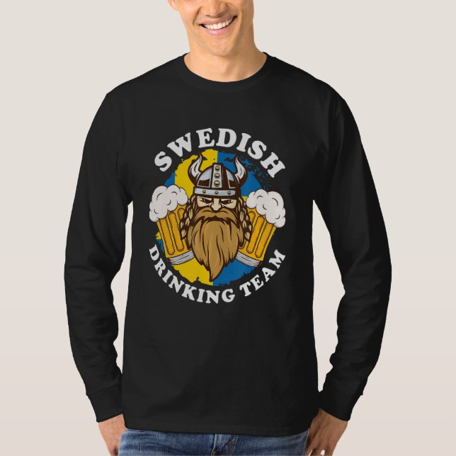Schwedisches Getränketeam Party Bier Alcohol Flag  T-Shirt (Vorderseite)