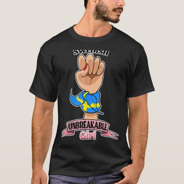 Schwedisches Mädchen unbrechbar I Schwedisches Erb T-Shirt (Vorderseite)