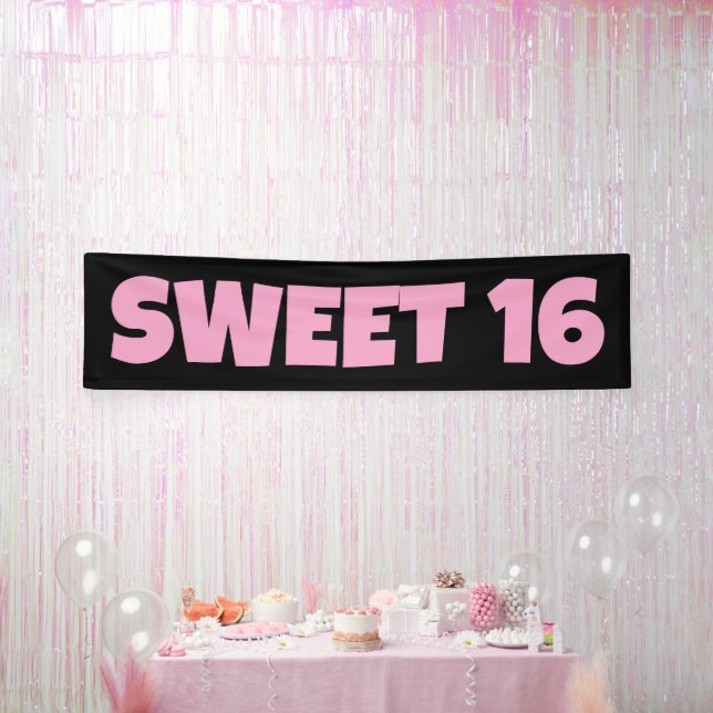 SCHWEET 16 BIRTHDAY BANNER PINK (Party)