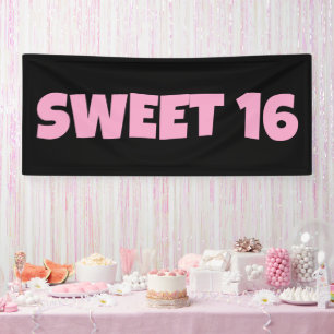 SCHWEET 16 BIRTHDAY BANNER PINK