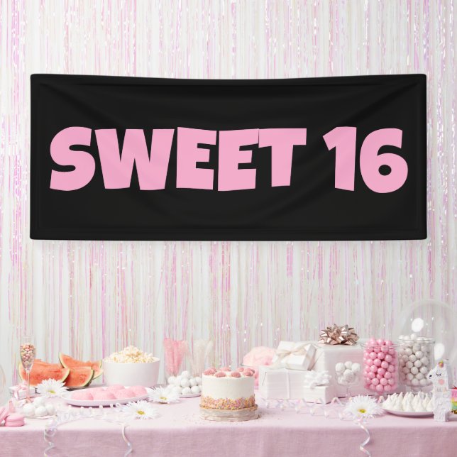 SCHWEET 16 BIRTHDAY BANNER PINK (Party)