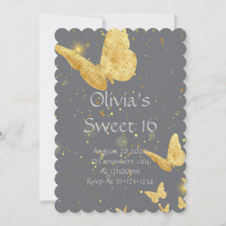 SCHWEET 16 GEBURTSTAG INVITATIONSGOLD EINLADUNG