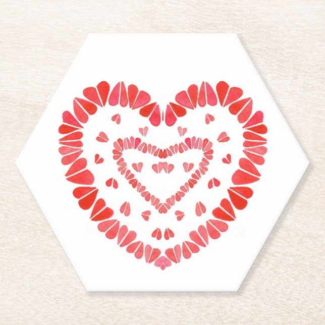 SCHWEET HEARTS Hexagon Paper Untersetzer (Vorderseite)