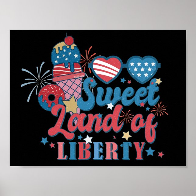 SCHWEET LAND DER LIBERTÄT patriotisch Poster (Vorne)