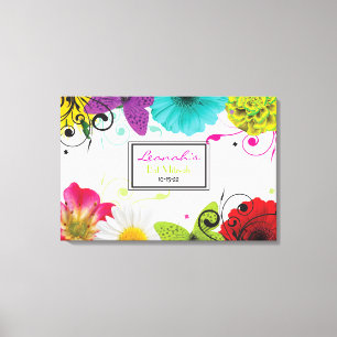 SCHWEET SENCES Bat Mitzvah Sign-In Board Leinwanddruck