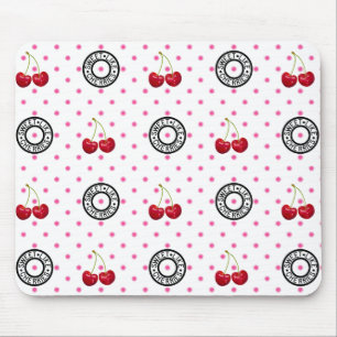 SCHWEET WIE CHERRIES Retro Vintages Muster auf wei Mousepad