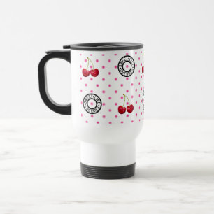 SCHWEET WIE CHERRIES Retro Vintages Muster Graphic Reisebecher