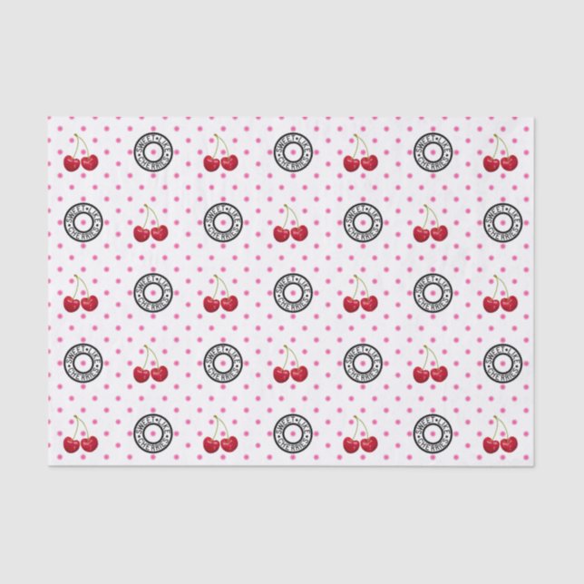 SCHWEET WIE CHERRIES Retro Vintages Muster Seidenpapier (Vorderseite)