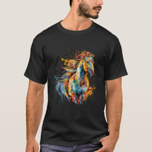 Schwefel-Pferd-Splash farbenfroh T-Shirt