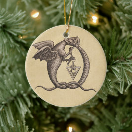 Schwefel und Quecksilberdrachen Keramikornament