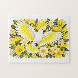 Schwefelkakamadu Gelbe Hibiskus-Illustration Puzzle