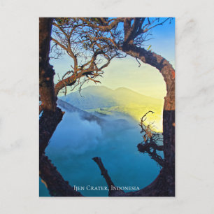 Schwefelkrater Blauteich-Rahmen Berg Postkarte