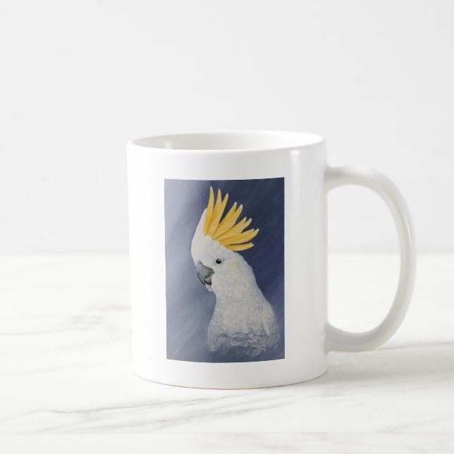 Schwefeln Sie Cockatoogeschenk mit Haube für den Kaffeetasse (Rechts)