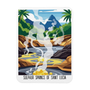 Schwefelquellen von Saint Lucia Reise Magnet