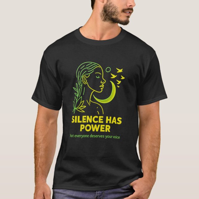 SCHWEIGEN HAT MACHT  - neon minimalistisches Basic T-Shirt (Vorderseite)