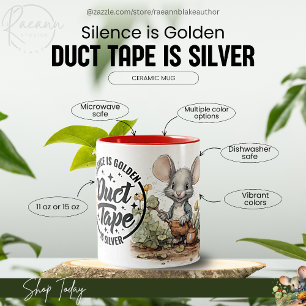 Schweigen ist Gold, Duck Tape ist Silber Keramikbe Zweifarbige Tasse