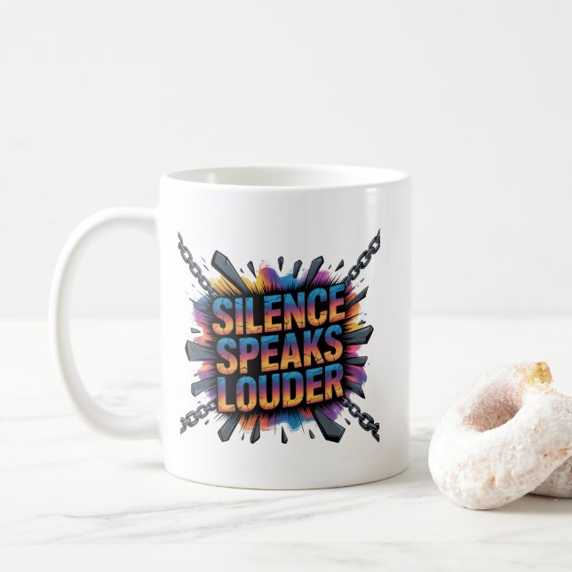 Schweigen spricht lauter kaffeetasse (Mit Donut)
