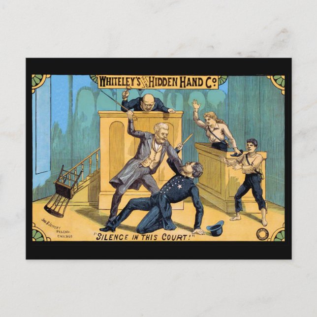 Schweigen vor Gericht Postkarte (Vorderseite)