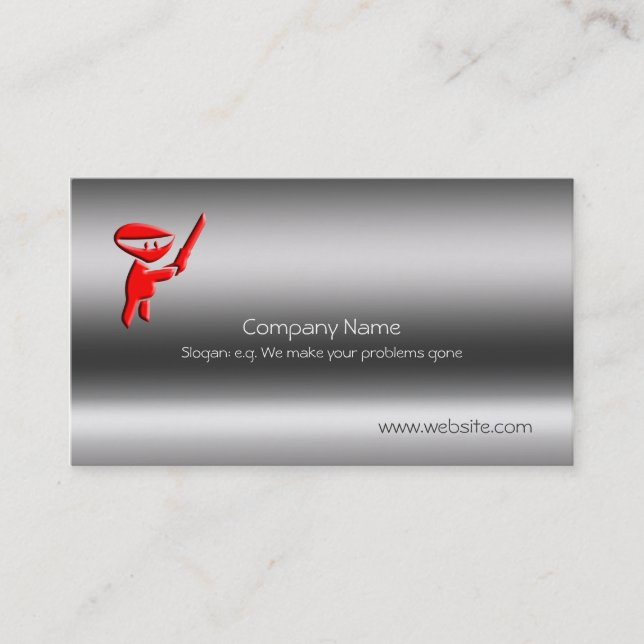 Schweigsame Ermordung von Ninja in bewaffneten und Visitenkarte (Vorderseite)