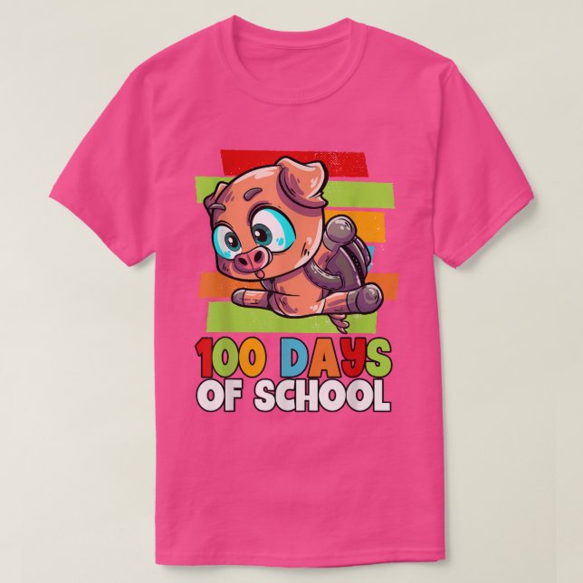 Schwein 100 Schultage 4352 T-Shirt (Design vorne)