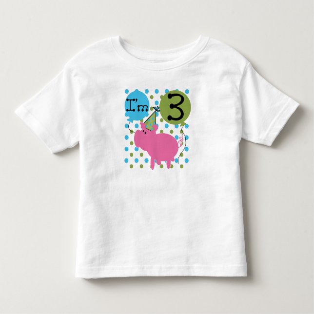 Schwein-3. Geburtstag Kleinkind T-shirt (Vorderseite)