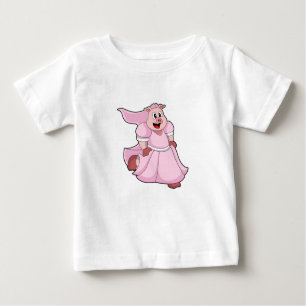 Schwein als Braut mit Hochzeitskleid Baby T-shirt